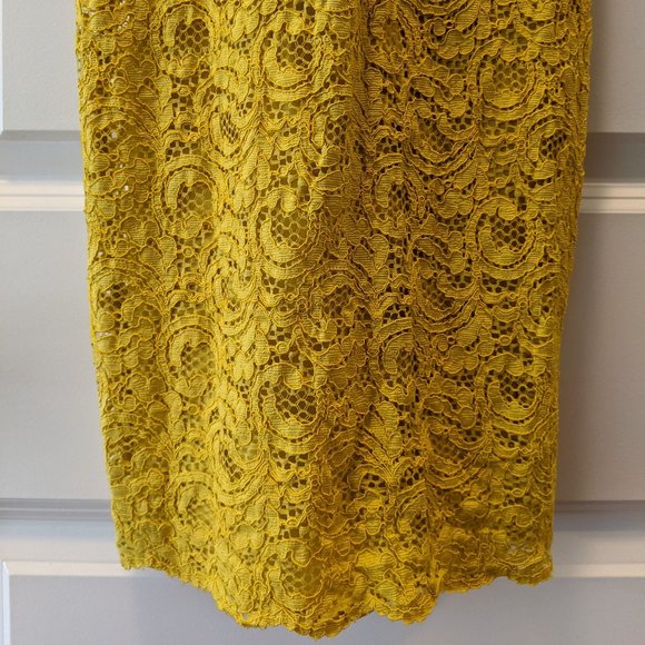 Lacey Yellow Fitted Dress - Picture 5 of 6